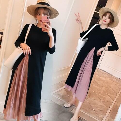Envsoll 2019 Fashion Maternity Dress Stretch Split Maternity Gown Breastfeeding Pregnant Dress For Pregnant Women