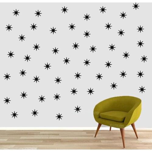 48 pcs Retro Starbursts Wall Decal Set for Baby Room Large DIY Stickers Removable Stars Wall Sticker Girl Boy Nursery Decor Z349