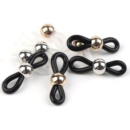 50pcs CCB Beads Eyeglasses Spectacles Chain Glasses Retainer Ends Rope Sunglasses Cord Holder Strap Loop Connector Glasses Ring