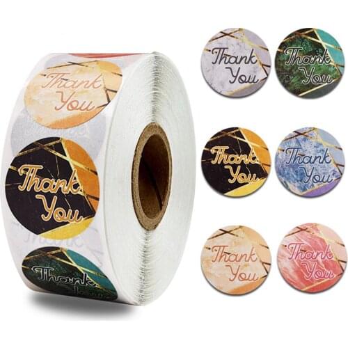 500pcs/roll Round Business Label Sealing Stickers Thank You Stickers 6 Difference Styles For Baking Packaging Stationery Sticker