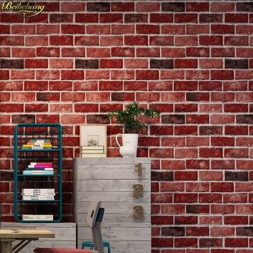 Beibehang Retro Vintage 3D Simulation Brick Brick Culture Stone Wallpaper Restaurant Cafe Bar Red Brick Wallpaper papel de pared