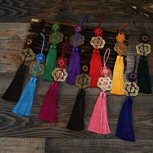 Bronze Plum Chinese Knot 10 pcs Decorative Fringe Tassel Trim Dress Bags Pendant Ethnic Style Rich Flower Knot Mini Tassel Diy