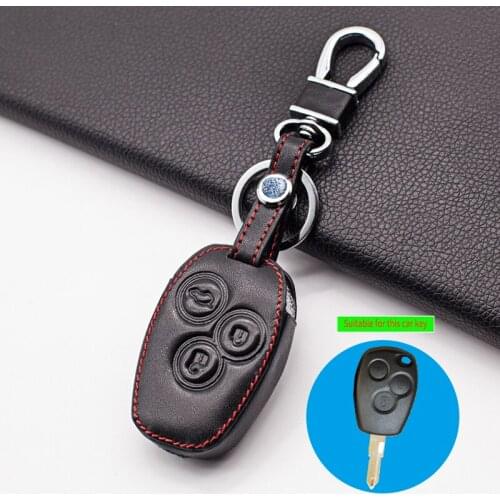 Carrying Fashion Leather Key Cover for Renault Trafic Master Kangoo Clio Dacla Logan Sandero 3 Buttons Remote Shell