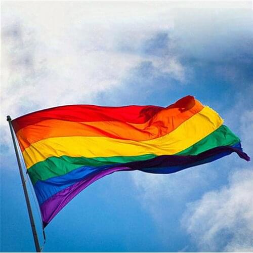 3size Rainbow Flag Lesbian Gay Parade Flags Colorful Rainbow Peace Flags Polyester Banner Hanging LGBT Pride Friendly Decoration