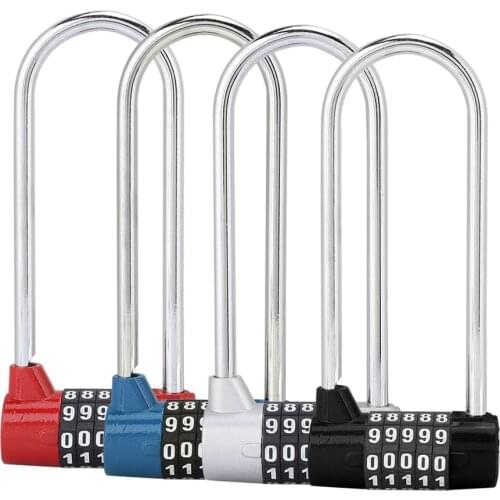 Zinc Alloy U-shape 5 Digit Combination Lock Digit Password Code Lock Extra Long Cabinet Door Padlock Security Safely Code Lock