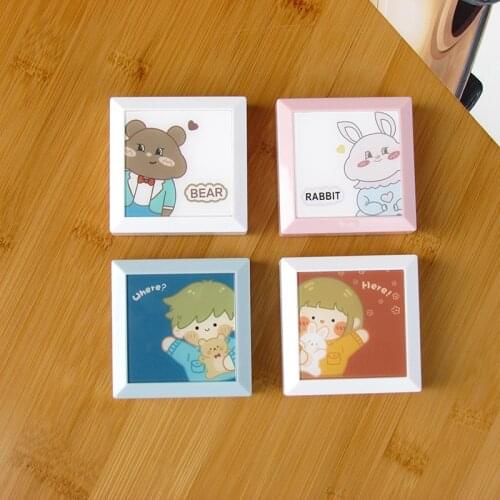 Cute Boy And Girl Contact Lens Case Box Lovely Cartoon Colored Contacts Lens Container Portable Travel Storage Box Gift For Girl