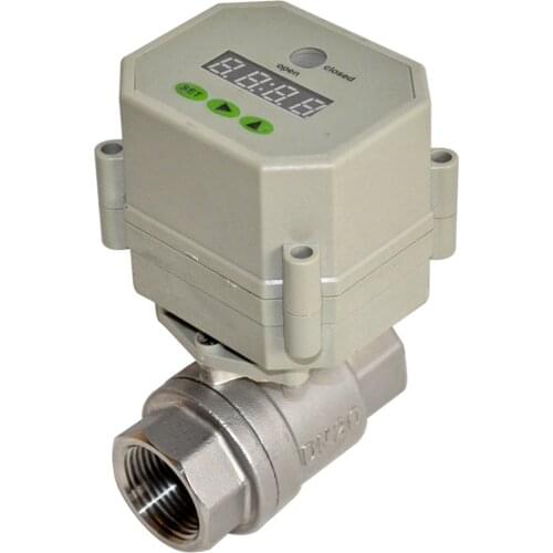 1/4''-1'' DN8-25 2-Way SS304 Electric Timer Valve Automatic Timer Controlled Motorized Ball Valve With Power Off Memory Function