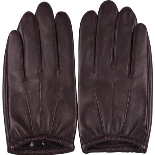 Mens Leather Gloves Winter Warm and Windproof Hands Driving Thin Touch Screen Sheepskin Gloves M18001PQ