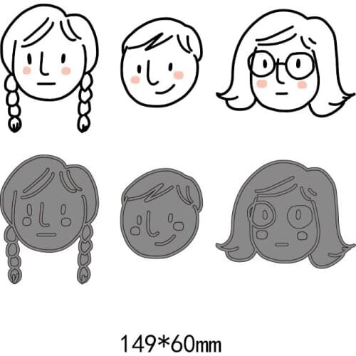 NewHuman Family Face Metal Cutting Dies for Scrapbook DIY Album Paper Cards Craft Embossing Stamps Dies