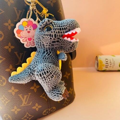 New top quality key pendant 15cm nice cute dino plush keychain backbag car mobile phone pendant boyfriends gifts