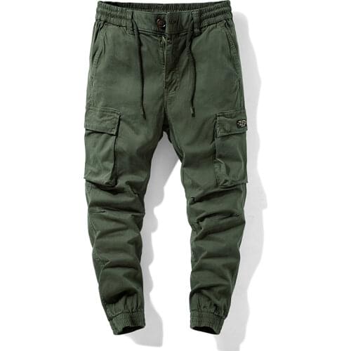 Autumn and Winter Black Sports Mens Overalls Outdoor Tactical Army Pants Casual Loose Sports Pants Mens Cotton Trousers