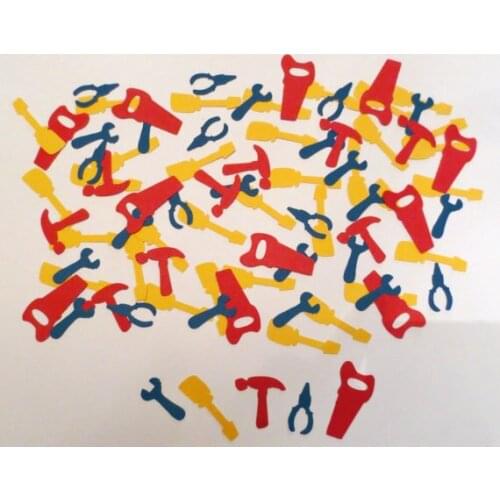 Primary Colored Tool Die Cut Confetti wedding birthday bridal baby shower party Table decor scrapbooking Confettis