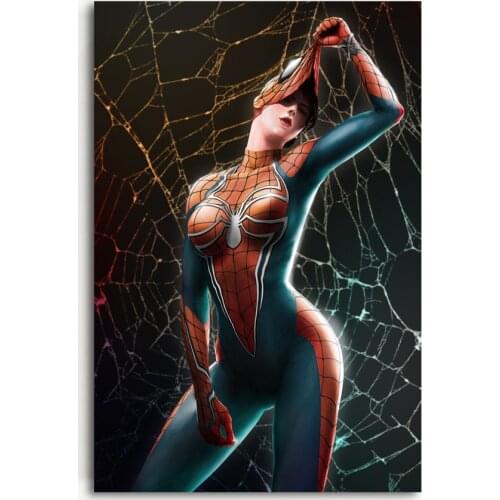 Spider Woman Superhero Fantasy Girl Wall Art Posters and Prints Canvas Art Paintings For Home Decor