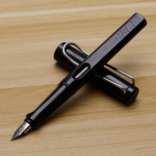 Hero Fountain Pen with Ink Iridium F EF Kalem Plastic Box Writing Stylo Plume School Office Supplies Style Art Supplies 359