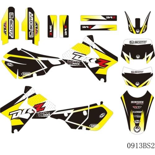 For SUZUKI DRZ400 SM S E DRZ 400 SM S E 2000-2012 Full Graphics Decals Stickers Motorcycle Background Custom Number Name