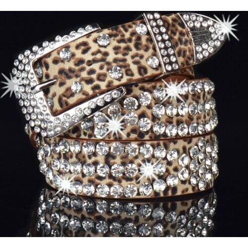 New Luxury Designer Rhinestones Belts Shiny Crystal Men Belt Artificial Diamond Buckle Chic Strap High Quality Women‘s Waistband