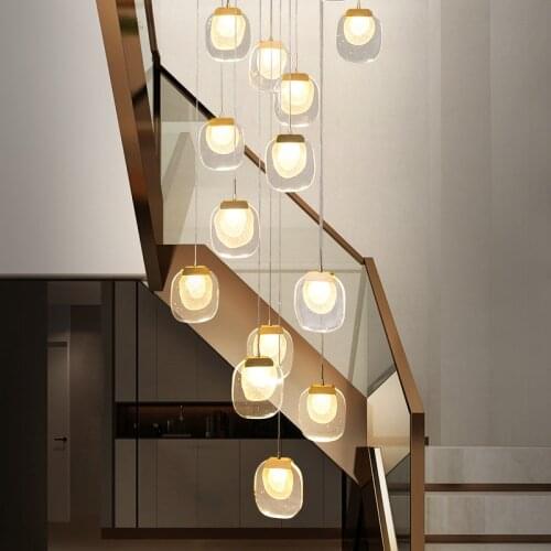 New modern led chandelier for living room staircase decor crystal lamp luxury hall hang cristal light fixture