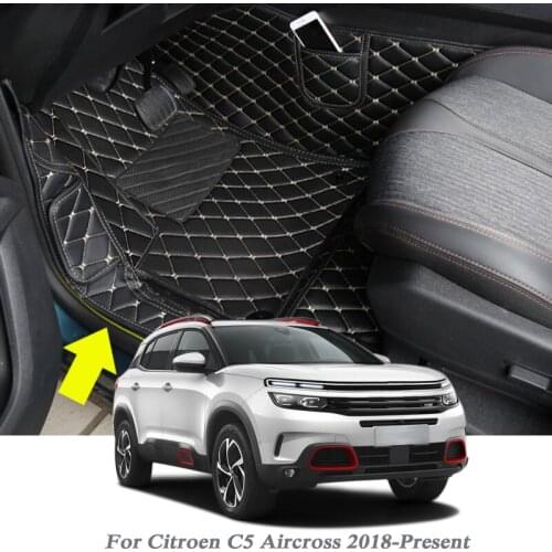 Car Styling PU Leather Floor Mat For Citroen C5 Aircross 2018-Present Auto Foot Pad Automobile Carpet Cover Internal Accessory