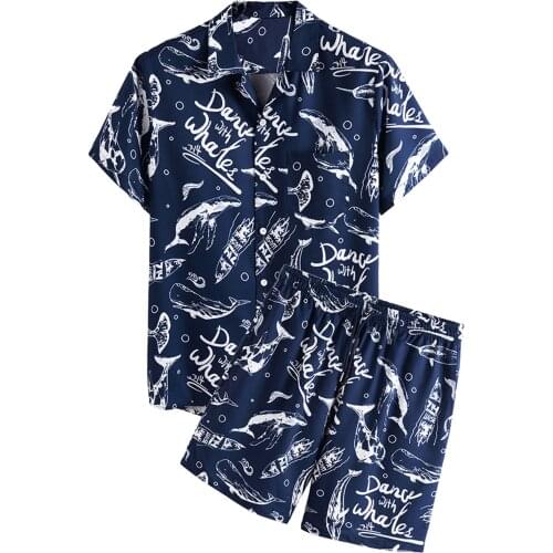 Tropical Hawaii Mens Sets 2021 T Shirts And Shorts Suit Summer Casual Short Sleeve Blouse Short Pants Sportswear