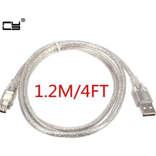 USB Male to Firewire IEEE 1394 4 Pin Male iLink Adapter Cord firewire 1394 Cable for SONY DCR-TRV75E DV camera cable 120cm