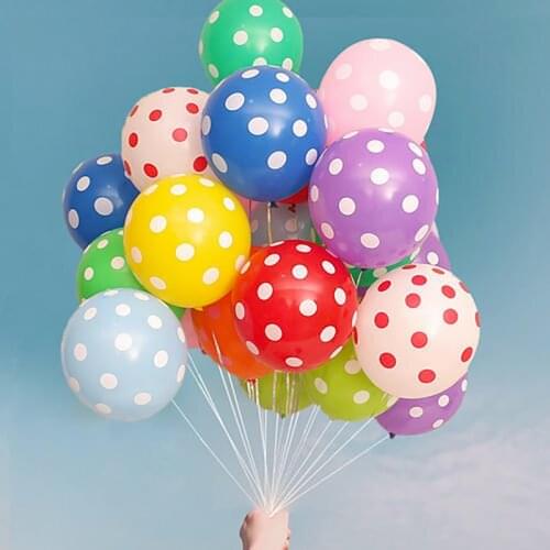 10pcs 12 Inch Latex Colorful Red Pink Polka Dot Balloons Birthday Party Baby Shower Decoration Kids Globos Inflatable Air Balls