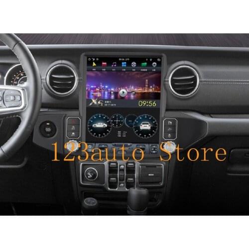 13 '' Vertical screen Tesla Style Android 9.0 Car DVD GPS Player radio navigation stereo for Jeep Wrangler 2018-2021 auto