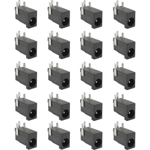 20Pcs DC-002 3.5x1.3mm DC Power Jack Socket Connector Male plug Black DC002 3.5*1.3mm Male plug connector adapter