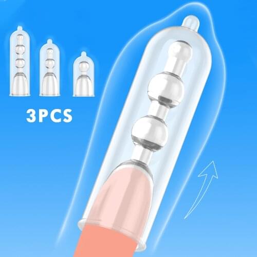3pcs/set Male Penis Extender Sheath Reusable Condom Enhancer Erection Penis Sleeve Delay Ejaculation Sex Toys for Man
