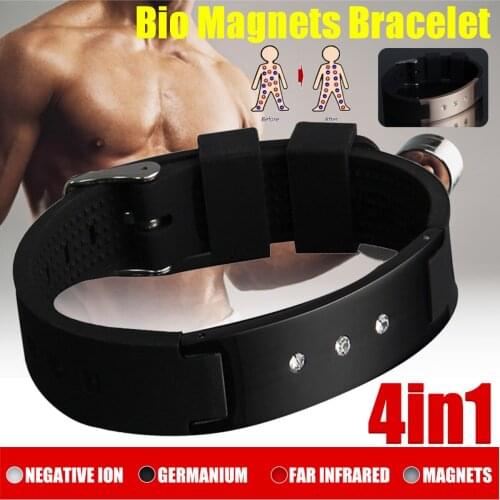 4 in 1 Stainless Steel Magnetic Energy Band Power Bio Bracelet Health Pain Relief Magnet Health Bracelet New