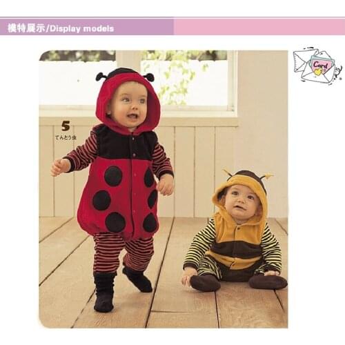 Polka Dot Baby outfits Newborn rompers Hooded Girls body suits ladybug costumes fleece overalls baby boy clothes