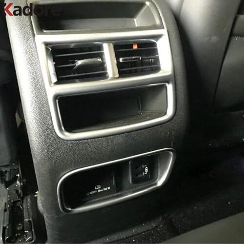 For Cadillac XT5 2016 2017 ABS Matte Interior Rear Seat Air Vent Outlet Cover Trim AC Decoration Frame Car Accessories 2pcs