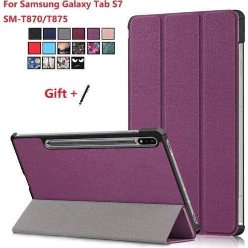 For Samsung Galaxy Tab S7 11inch 2020 Adjustable Flip Stand Case Cover Tablet Case Funda Capa for SM-T870 T875 with Stylus pen