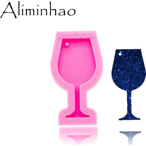 DY0257 Shiny Mini Wine Glass Silicone Molds DIY Epoxy Keychains Mould