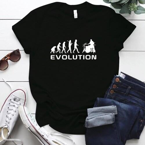 Graphic T Shirts Human Evolution Printing Harajuku Short Sleeve Plus Size Woman Tshirts Causal Funny Femme T-shirts Tops