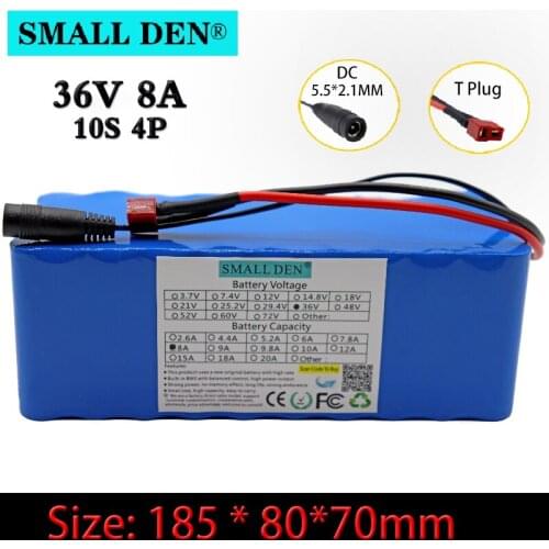 36V 8Ah18650 lithium battery pack 10S4P 8000mAh with built-in 15A BMS for scooters, electric bicycle batteries