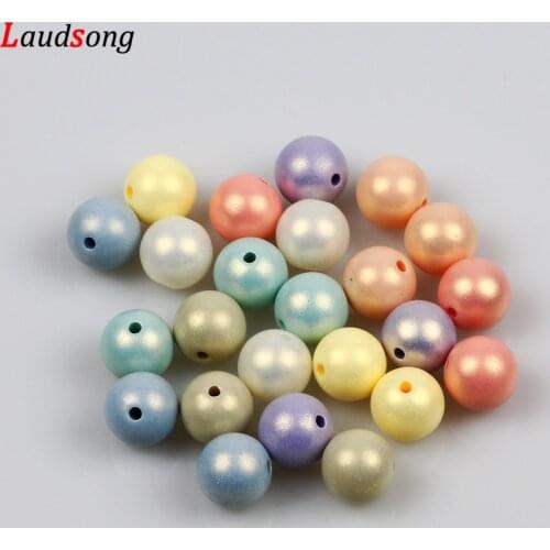 Multicolor silver Plated Acrylic Loose Beads 6/8/10/12/14/16mm Round Spacer Beads For Jewelry Making DIY Necklace Bracelet