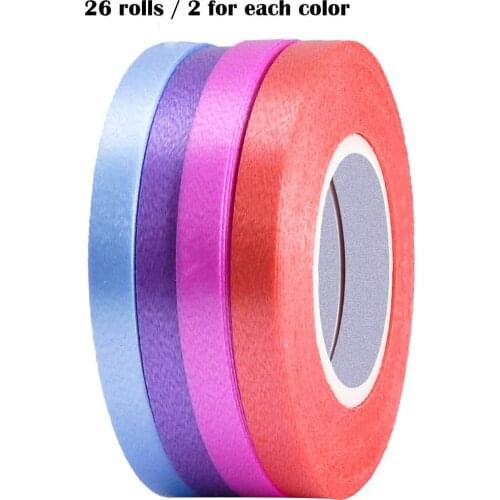 Hot 26 Rolls Curling Ribbon Set Crimped Balloon String Gift Wrapping Ribbon Bow Ribbon Party Wedding Christmas New Year