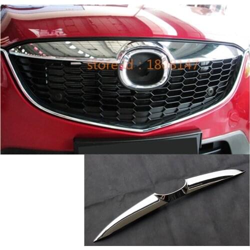 Car Garnish Cover ABS Chrome Front Engine Machine Grille Hood Stick Lid Trim Lamp 1pcs For Mazda CX-5 CX5 2012 2013 2014