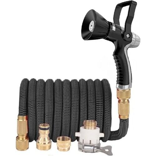 New Garden Hose Set 3 times Telescopic Magic Plastic Pipe High Pressure Car Wash Fireman Water Gun Watering Irrigation Supplies