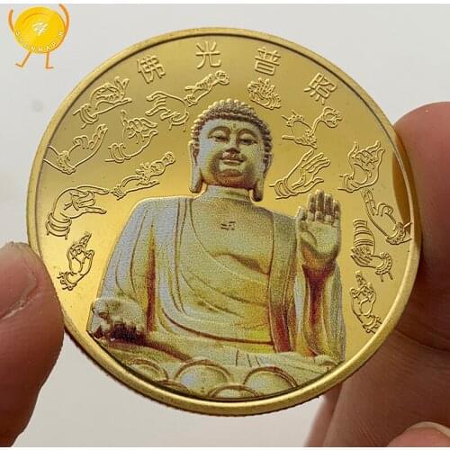 Founder of Buddhism Sakyamuni Buddha Commemorative Coin Religious Buddhism Wish Happiness and Health Gold Coins Good Luck Gifts