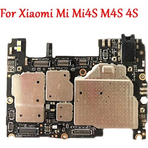 Full Work Unlock Mobile Electronic Panel Motherboard Circuits Flex Cable For Xiaomi Mi Mi4S M4S 4S MB Plate Tested 16GB/64GB