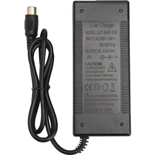 RCA 10mm Plug Connector Adapter Output 42V 2A Electric Bike Powerboard Lithium Battery Charge Scooter 36V Charger