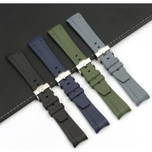 21mm Rubber Silicone Waterproof Watch band for Longines Master Conquest HydroConquest L3 Black Blue Grey Green Watch Strap