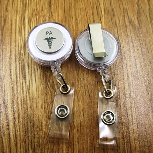 PA ID Badge Reel for Docter Nurse Teacher Student retractable recoil id badge holder office work fun