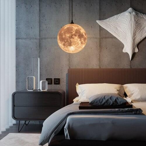 Modern Moon Ball Chandelier Home Decoration Childrens Pendant Lamp Living Room Dining Room Table Loft Bedroom Indoor Lighting