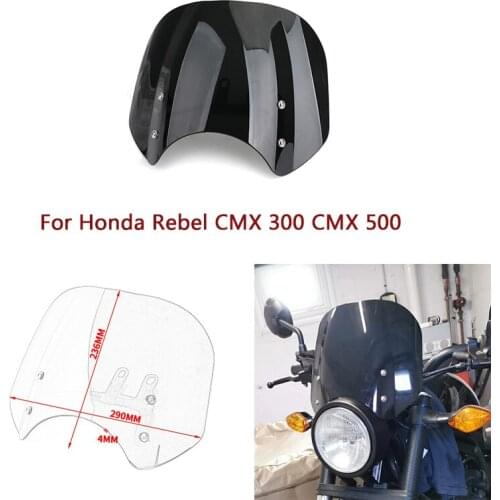 Motorcycle Windshield For Honda Rebel CMX 300 CMX 500 Windscreen Wind Deflectors CMX300 CMX500 Accessories 2017 2018 2019 2020