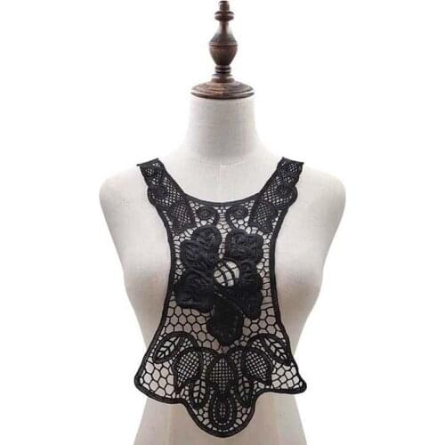 5Pcs High Quality Lace Collar Black White Laces Application Craft Materials for Sewing Embroidered Dresses