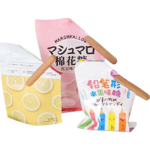 1/2/3PCS Wooden Bag Sealer Snack Fresh Food Storage Bag Clips Kitchen Tool Accessories Creative Sealing Clamp Food Bag Clips