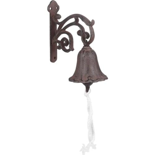 Iron Door Ring Bell Vintage Doorbell Country Rustic Wall Mounted Dinner Bell Cast Iron Wall Decorative Bell for Home Restaurant