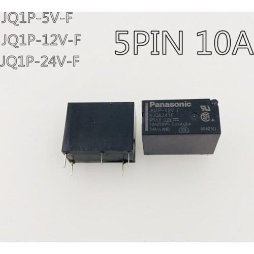 10pcs/lot 100%NEW original relay JQ1P-5V-F 5VDC JQ1P-12V-F 12VDC JQ1P-24V-F 24VDC JQ1P 12V F 5PIN 10A